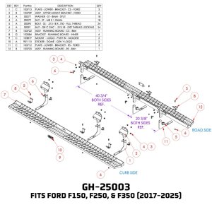 Ford F-350 Running Boards - GEN-Y Hitch - Criss-cross pattern - Black - `17-`24 Ford F-350 Running Boards - GEN-Y Hitch - Criss-cross pattern - Black - `17-`24